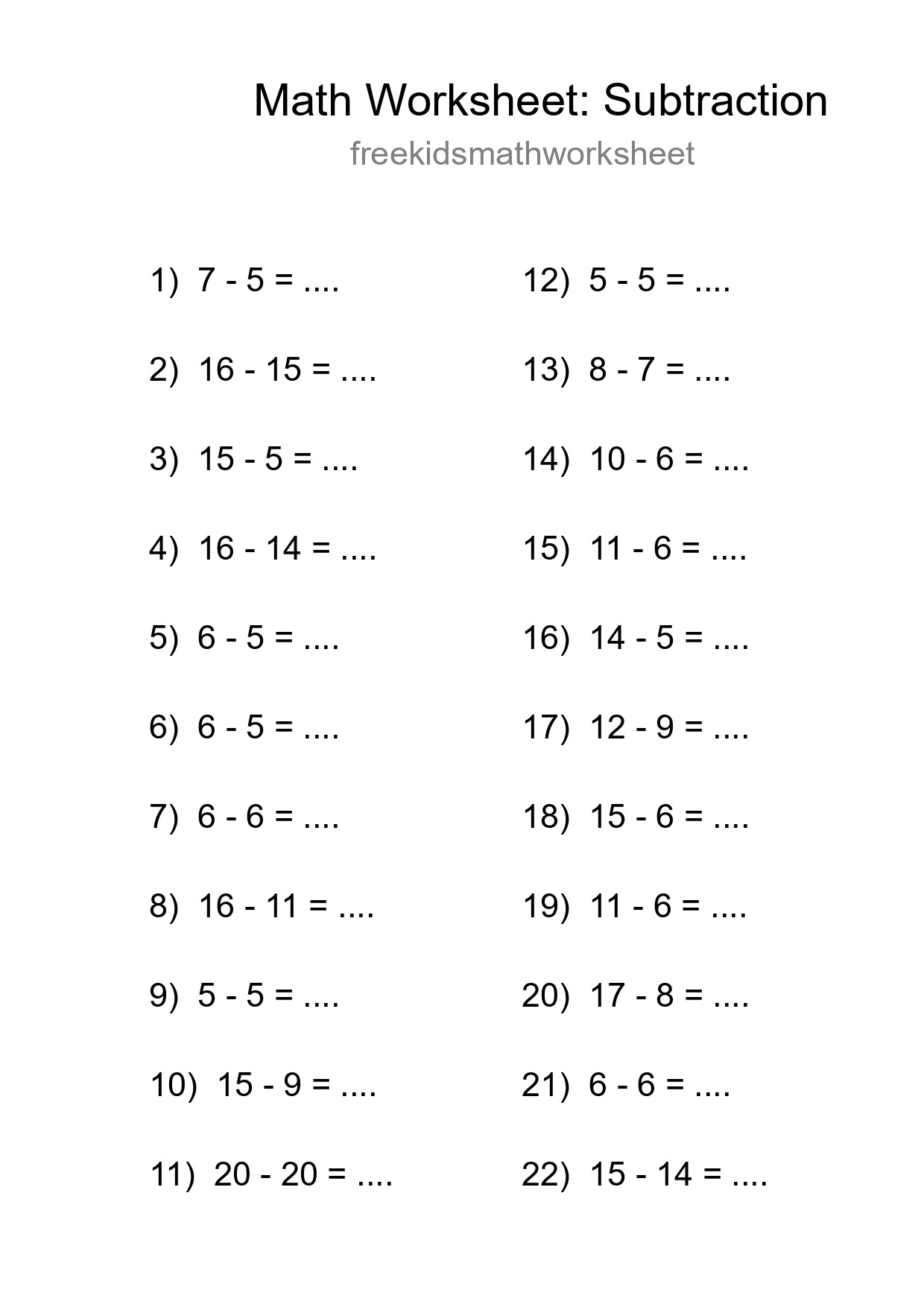Free 22 Subtraction Math Worksheet For Grade 2 With Answers - Part 250