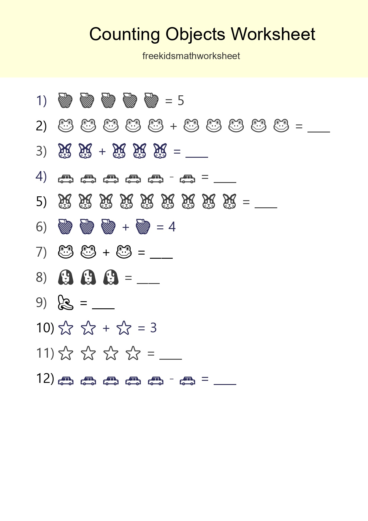 Free Counting Objects Worksheet For Kindergarten - Part 69