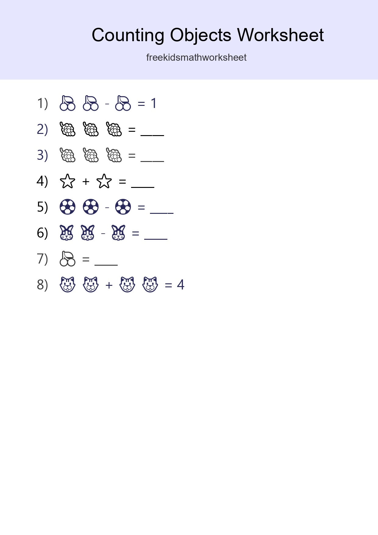 Free Counting Objects Worksheet For Pre-K - Part 245
