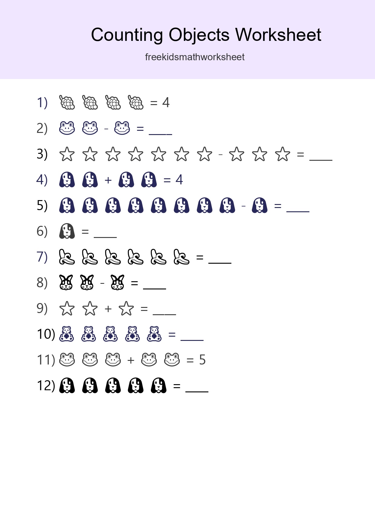 Kindergarten Count The Objects Worksheet - Part 300