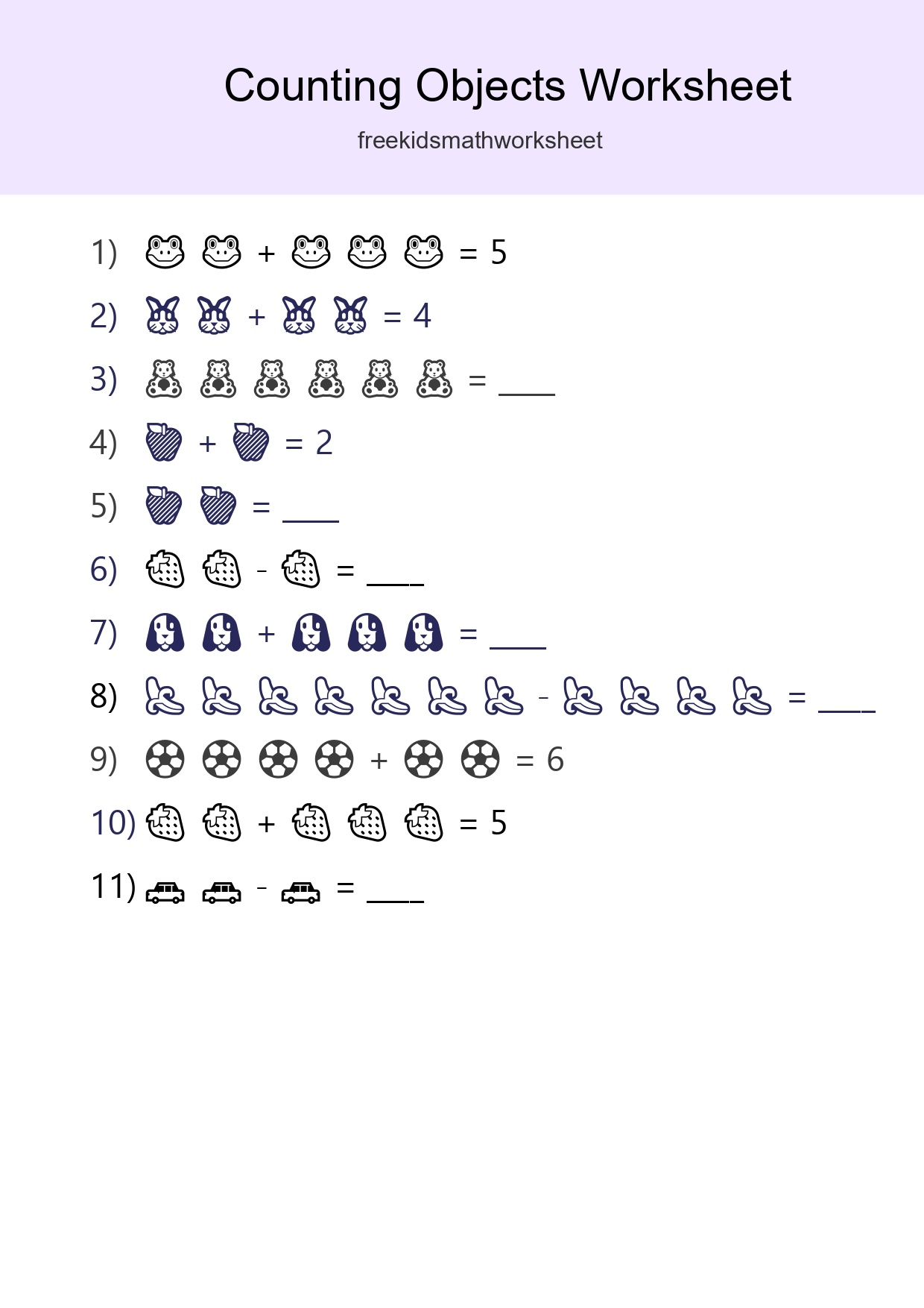 Learn Counting With Pictures Worksheet (Kindergarten) - Part 256