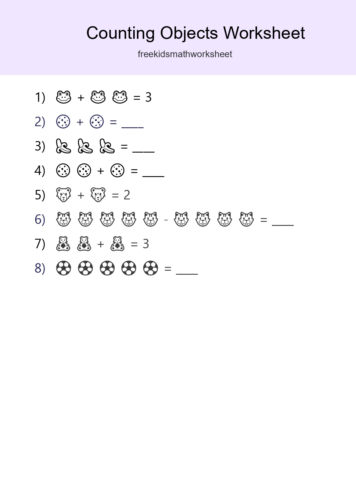 Pre-K Count The Objects Worksheet - Part 135
