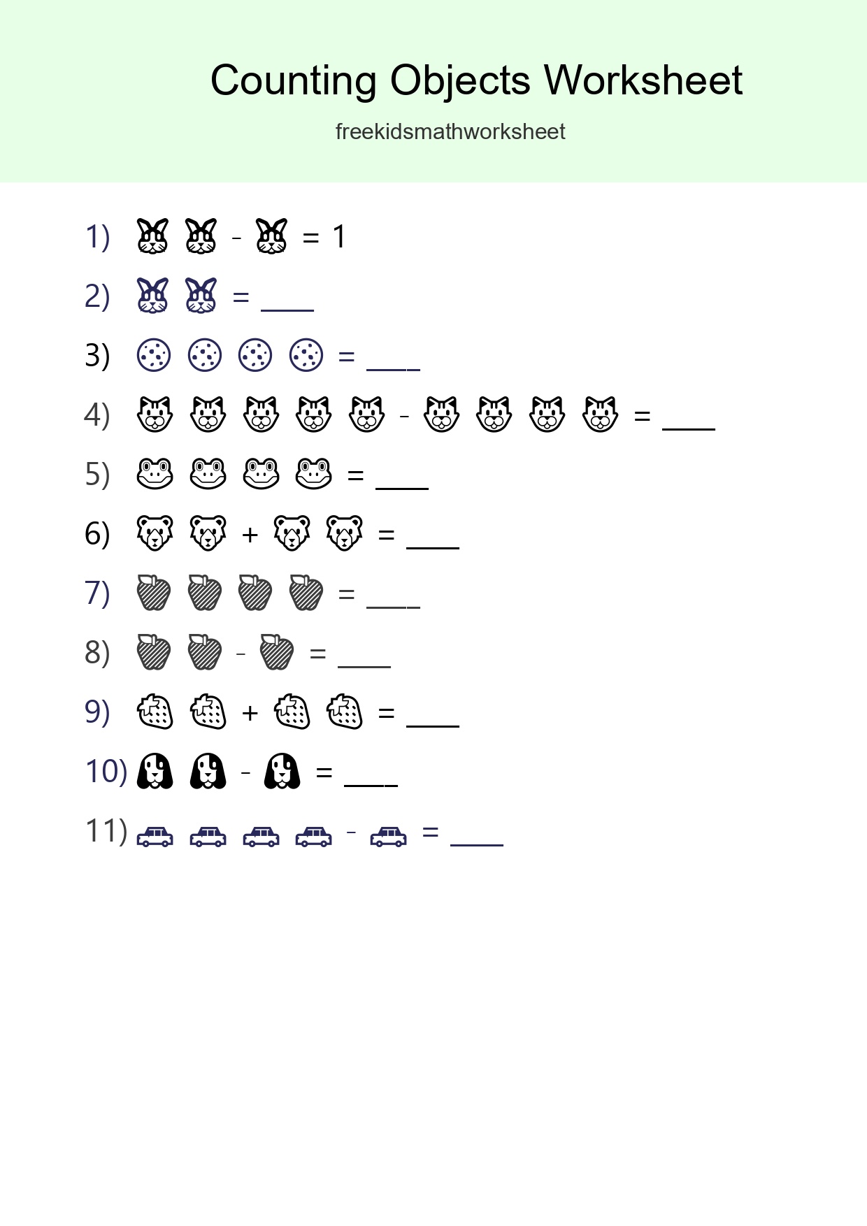 Pre-K Count The Objects Worksheet - Part 190