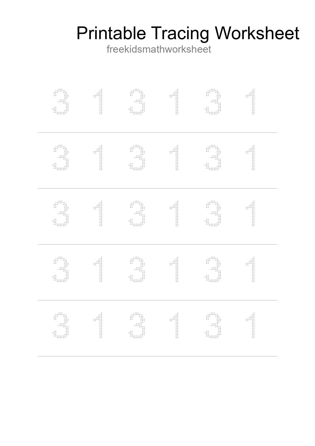 Printable Tracing Worksheet For Kids - Part 285